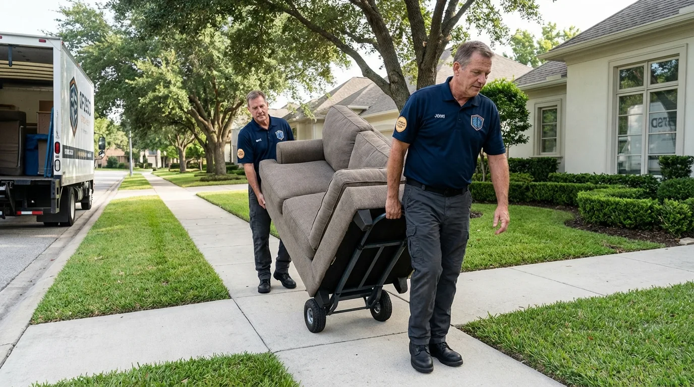 Local residential moving crew loading furniture in Marseilles, IL